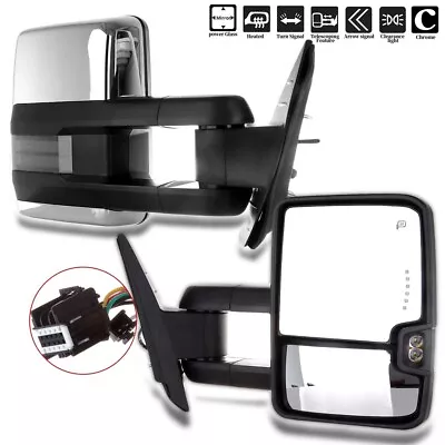 Power Heated Tow Mirrors For 07-13 Chevy Silverado 1500 2500HD 3500HD Fold 6.6L • $130.23