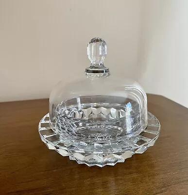 MIKASA Crystal Round Small Covered Butter Dish Salinas Pattern  VINTAGE • $16.89