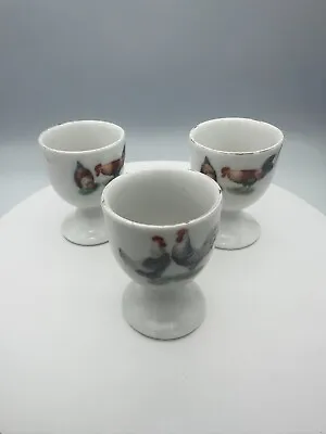 Vintage 40's 50's Rooster Chicken Egg Cups Marked Germany Set Of 3 • $19.99