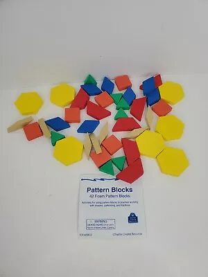 42 Math  Pieces Foam Mathematics Manipulatives Pattern Blocks Shapes • $9.99