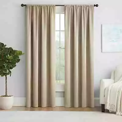 Eclipse Solid Therma Darkening Rod Pocket Single Curtain Panel Taupe 54'' X 84'' • $14.99