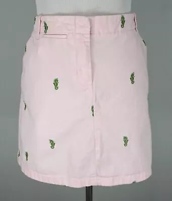 J. CREW Pink Green Seahorse Embroidered Straight Pencil Skirt Size 6 • $19.99