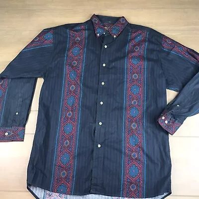 J Riggins Vintage Mens Shirt Colorful Medallion Design Medium. • $21.49