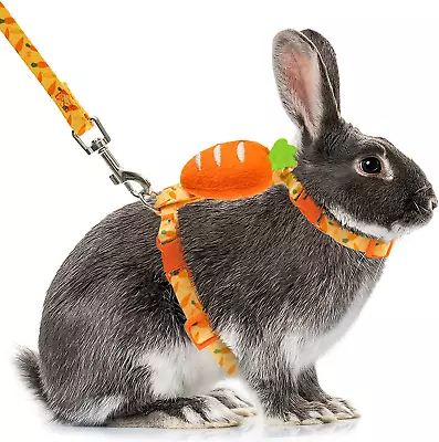 Rabbit Harness And Leash - Adjustable Bunny Harness Escape Proof For Walking Run • $12.98