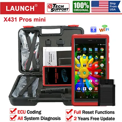 Launch X431 Pros Mini Pros V+ Scanner Bidirectional Diagnostic Tool Key Coding • $559