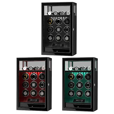 Fingerprint 3 6 9 Watch Winder Box With Extra Watches Storage LCD Remote Control • $339.99