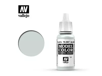 Vallejo Model Color Paint - Silver 17ml - 70.997 • £2.95