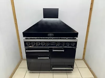 FALCON 110CM DUAL FUEL RANGE AND HOOD IN BLACK AND CHROME. Ref:R25 • £2999