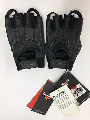 Black Victory Motorcycle Classic Gloves Women Small LS P/N 286323202 NEW OEM • $34.99