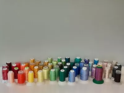 Polyester Embroidery Thread Lot 50+ Spools Variety Color & Brands • $40