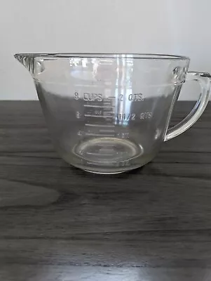 Vtg Anchor Hocking Clear Glass Mixing Batter Bowl Measuring 8 Cup 2 Qt J313 • $15.99