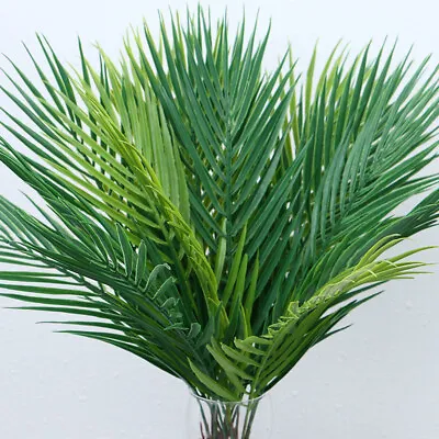 9 Heads Large Fake Plants Leaves Artificial Palm Tropical Tree Palm Home Decor • £5.32