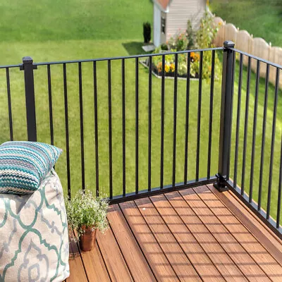 77cm Tall Garden Railings Metal Fence Panel Powder Coated Black Balustrade Panel • £20.95