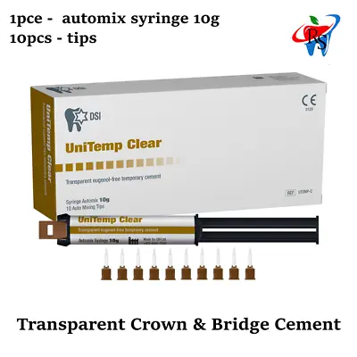 Dental Crown & Bridge RS UniTemp Clear Transparent Temporary Cement 10g • $30