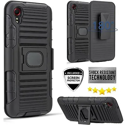 For Samsung Galaxy XCover 5 Case With Glass Holster Belt Clip Magnet Mount Cover • $9.95