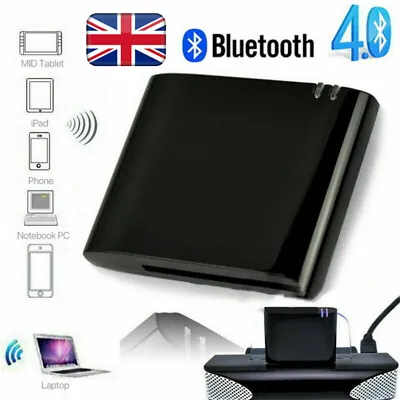 UK_Music Receiver Audio Adapter Bluetooth 4.1 For IPod IPhone 30Pin Dock Speaker • £7.76