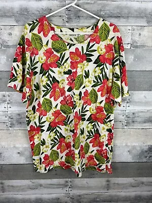 Mexx Women’s XL Short Sleeve Button Up Floral Blouse • $12.35