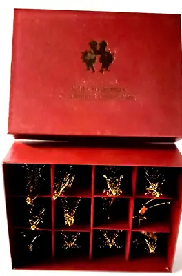 1983 Danbury Mint Gold Tone Christmas Ornament Collection Qty 12 W/Box Vintage • $90