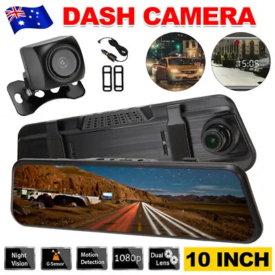 $47.95 • Buy 10  1080P Car Dash Camera Front And Rear G-Sensor DVR Recorder Reverse Mirror