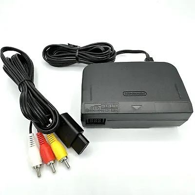 Original OEM Nintendo 64 N64 AC Power Supply Brick NUS-002 AC Adapter + AV Cable • $19.95