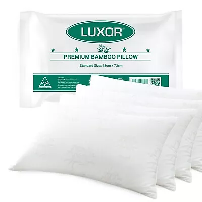 Australian Made Luxor Four Pack Bamboo Cooling Pillow Standard Size • $49