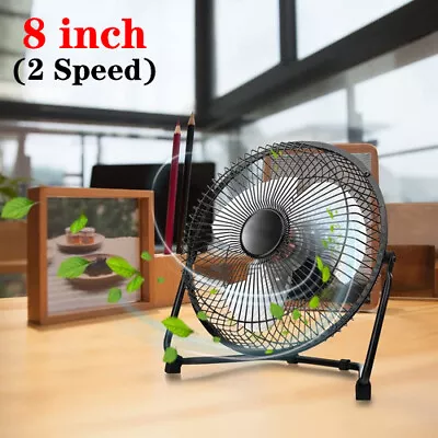 Mini USB Desk Fan 8 Inch Quiet Small Table Fan Portable Personal Cooler 2 Speed • £10.89