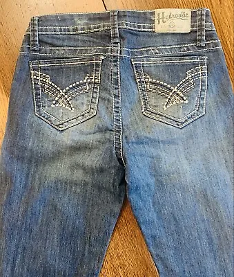 $17 • Buy HYDRAULIC Women's Jeans Blue Size 9/10 LOLA Curvy Bootleg Mid Rise