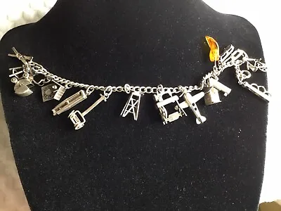 Vintage Sterling Silver Bracelet With Moveable Charms—fabulous • $179