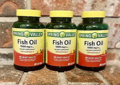 3-Spring Valley Omega 3 From Fish Oil Plus Vitamin E Softgels 1000 Mg 60Ct • $32.97