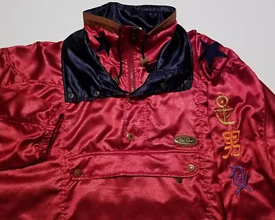 Vintage 1990s Ellesse Ski Metallic Red Embroidered Pullover Size 50 Jacket • $42
