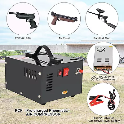 PCP Air Compressor 4500PSI/30MPa PCP Rifle/Pistol Manual-Stop W/Built-in Fan • $145.99