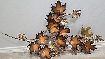 Vintage/C.Jere' Mid Century Modern Maple Leaf Brass Copper Wall Sculpture/signed • $650