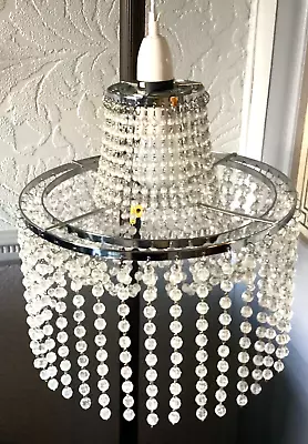 Vintage Plastic And Metal Ceiling Chandelier Style Lampshade • £16