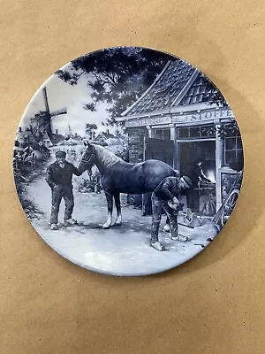 Ter Steege BV Delft Blauw Holland Man W/Horse At Stable Wall Decor Plate 7.5  • $10