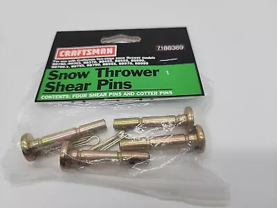 USA Craftsman Snow Blower Thrower Shear Pins (4) Shear Bolts & Cotter 7188389 • $10.95