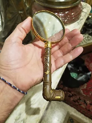 Meiji Period Japanese Mixed Metal Magnifying Glass Signed • $495