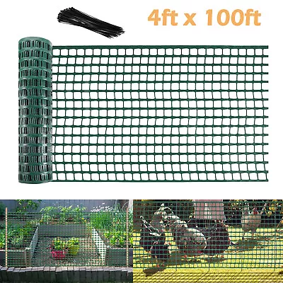 Plastic Mesh Fence Net 4'x100' Safety Fence Garden Fences Wrap For Snow Poultry • $35.59