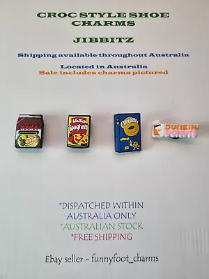 Crocs Style Shoe Charms-Jibbitz-Food Faves-Noodles-Spagetti-Cheezels-donuts • $7.99