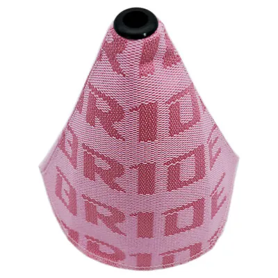 JDM Bride Pink Colors Hyper Fabric Shift Boot Shift Knob Cover Red Stitches • $18.70