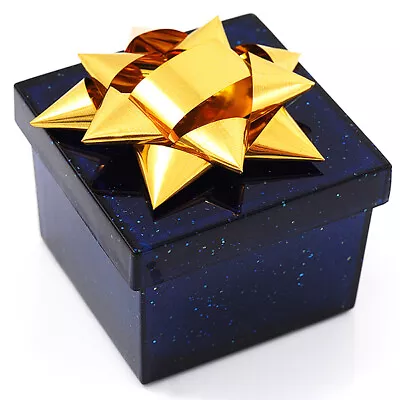 £4.99 • Buy Glitter Blue Bow Ring Jewellery Box