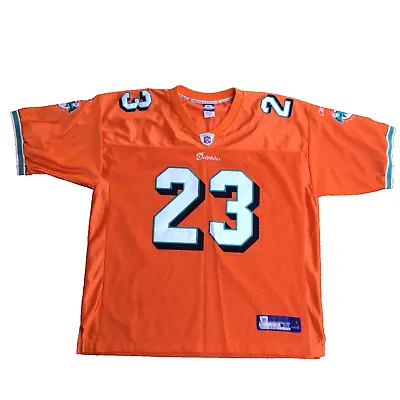 Reebok On Field NFL Miami Dolphins #23 Brown Jersey Size 56 Orange Stitched • $149.97