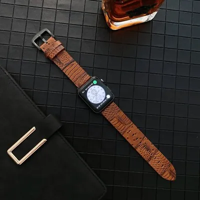 $19.99 • Buy 41/45 Genuine Leather Apple Watch Band Strap IWatch Series 7 SE 6 5 4 3 2 40/44