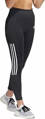 $19.88 • Buy Adidas Womens Lightweight High Rise 3 Stripe Mesh 7/8 Leggings Carbon - NEW NWT