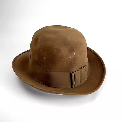 Vintage Penney's Marathon Fedora Beaver Hand Felted Edge Size 7 • $43.99