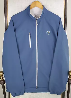 PETER MILLAR X HYANNISPORT CLUB Size Large Full Zip Galeforce Jacket Blue Golf • $225