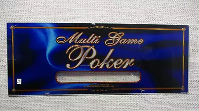 Vtg Blank Video Poker Slot Machine Glass 23.5x9 In 2004 Blue #3 READ Customize • $13.65