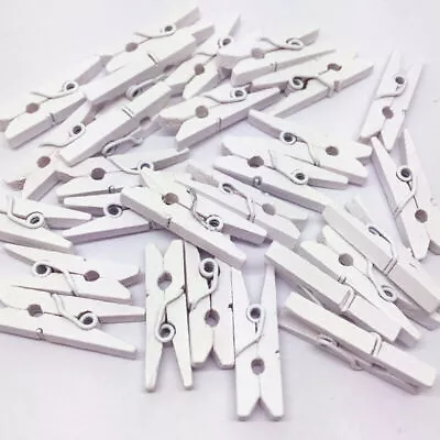 50PCS*Mini White Wooden Clothe Photo Paper Peg Scrapbooking Gtsw Cl Z2A3 • £2.11