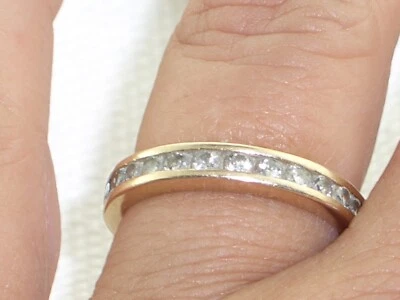 £343.32 • Buy Estate 14K Yellow Gold 1/2 Carat Diamond Ring Wedding Band Designer 17 Diamonds
