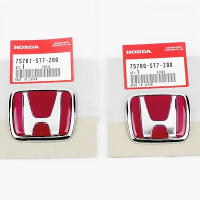 96-00 Honda Civic EK JDM RED H Type R - Front Rear Emblem 2PCS Set 92-95 Accord • $37.95