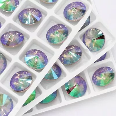 Round Rhinestone Rivoli Crystal Beads Sewing Garments Bag Craft Loose Bead 50pcs • $15.66